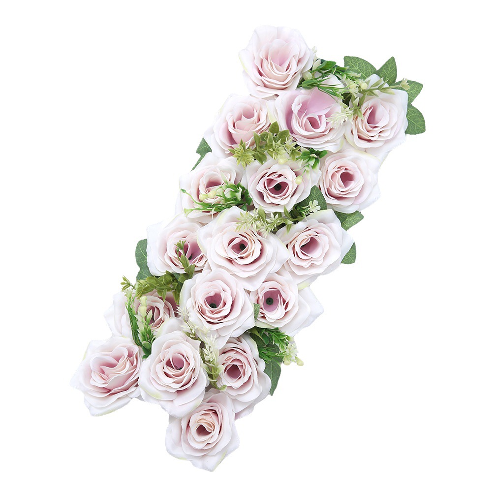Flor de boda flor de simulación de boda tira larga aterrizaje T-Plane Road flor de guía de arco transfronterizo escena decoración flor de fila