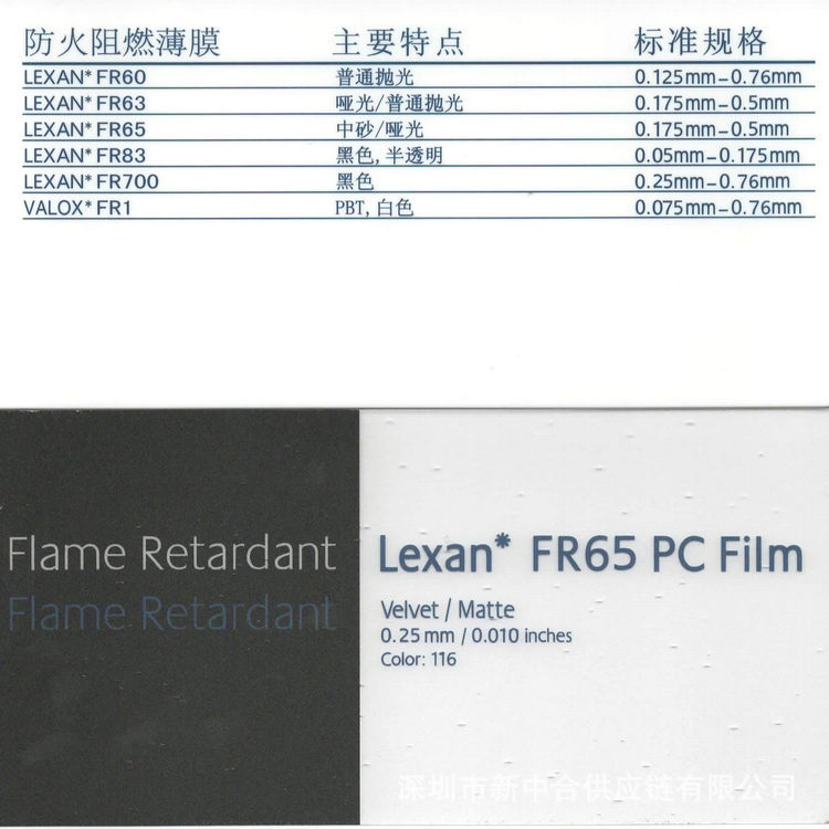 SABIC GE 沙伯基础 LEXAN EFR65-NC PC薄膜