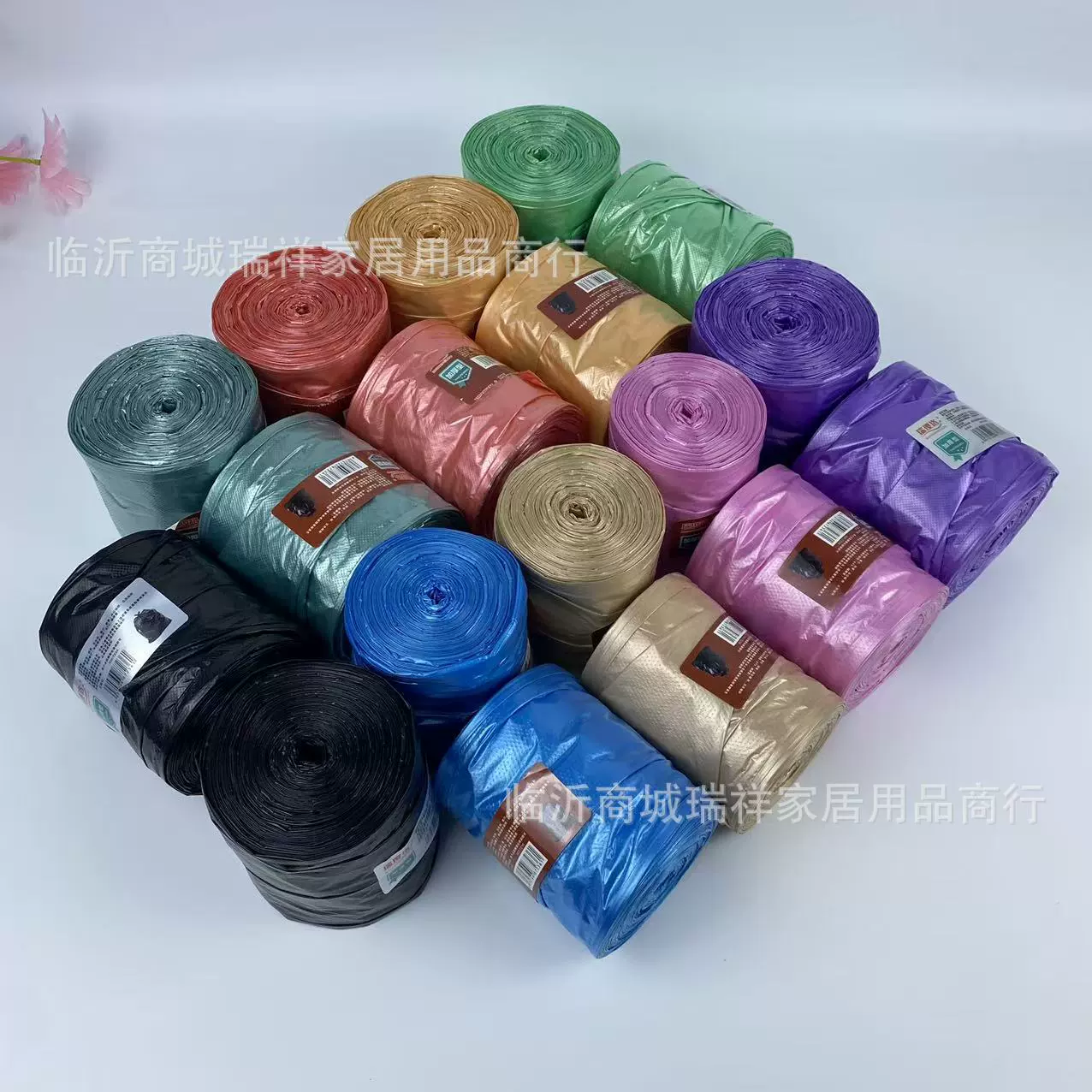 Большой рулон Бытовой мешок для мусора Плоский мешок для мусора Точка разрыв мешок для мусора Новый материал утолщенный мешок для мусора четыре цвета опционально