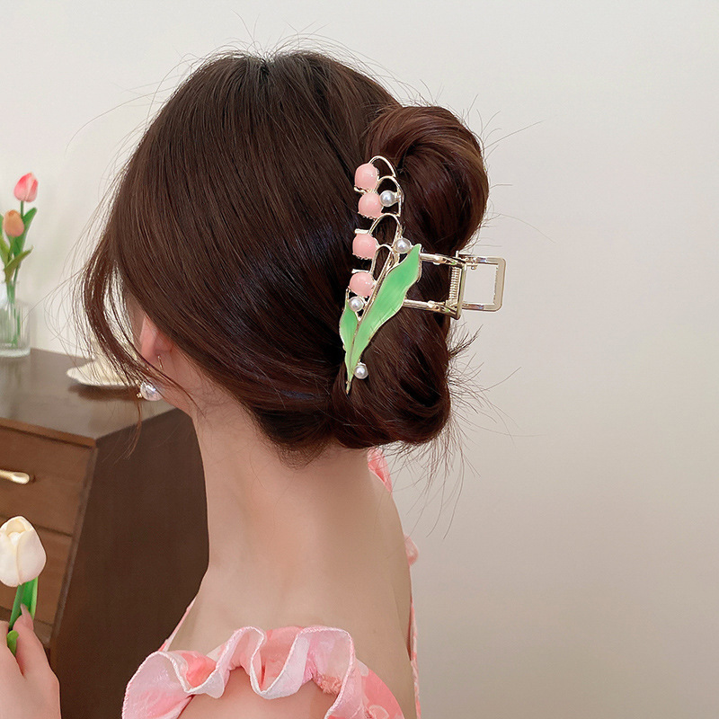 Süss Blume Legierung Perle Überzug Haarkrallen display picture 10