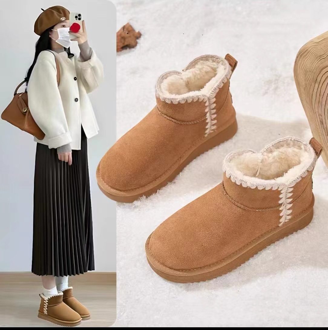 Warm non-slip low boots, keep warm shoes