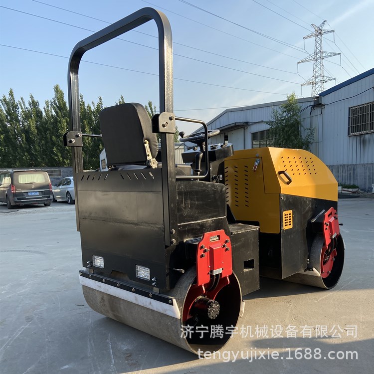 腾宇1吨双钢轮全液压振动压路机直供 沥青路面压实机超低价压道机