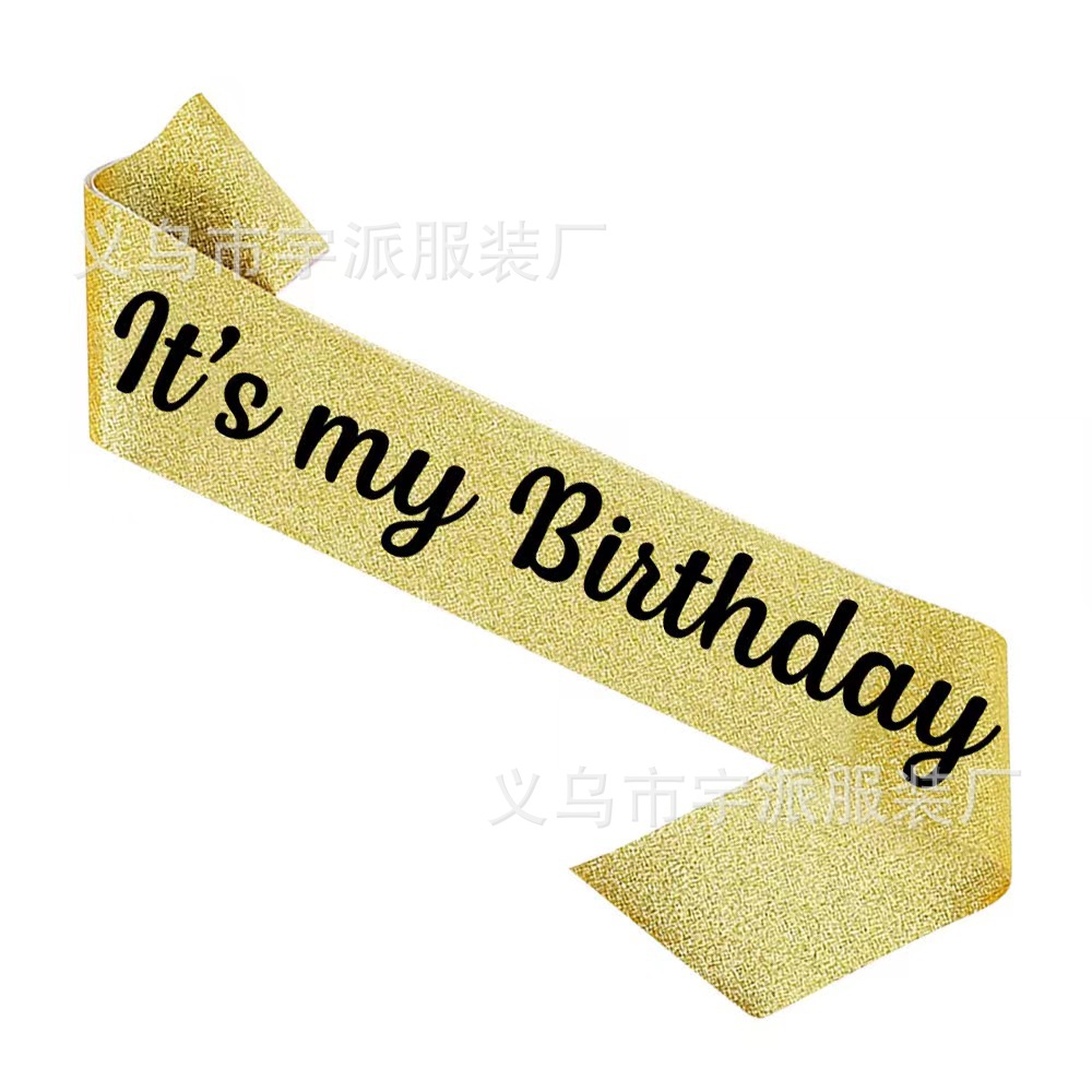 Factory Supply Glitter Etiquette Belt lt's my BIRTHDATJIADY Shoulder Belt Birthday Girl Belt