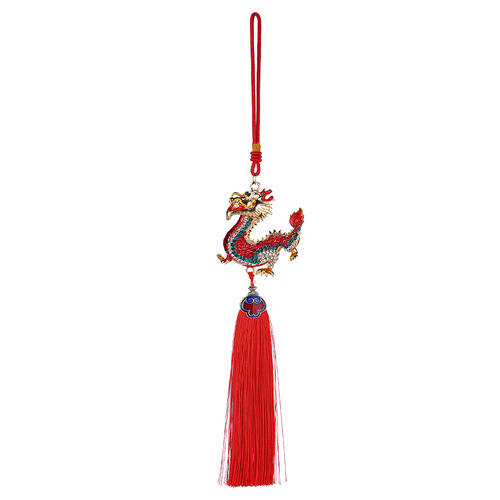 Carefully selected 2024 Year of the Dragon Chinese Dragon Tassel Living Room Car Rearview Mirror Pendant Car Xianglong Keychain Hanging Ornaments