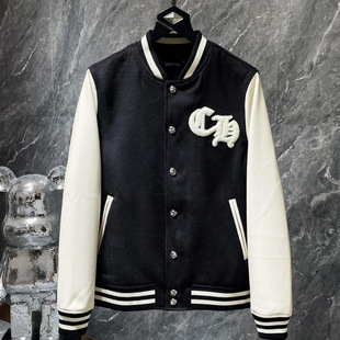 Autumn and Winter Trendy Men's Casual Jacket Stand Collar Loose Baseball Jacket Couple Coat Men's Trendy