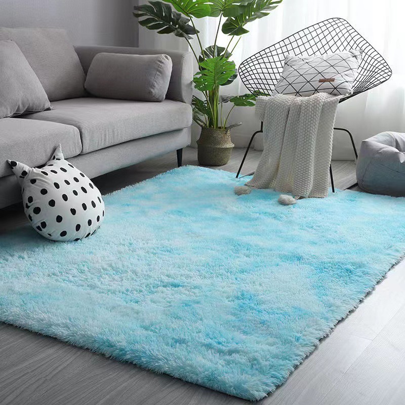 ins alfombra de lana de seda de viento sala de estar cubierta de color sólido pelo largo anti-deslizante alfombra de cama sofá alfombra de dormitorio mayorista