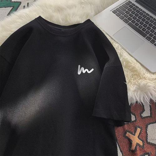 Men's Summer 2024 New Arrival Streetwear Trendy Loose Half-Sleeve T-Shirt Printed Clothing