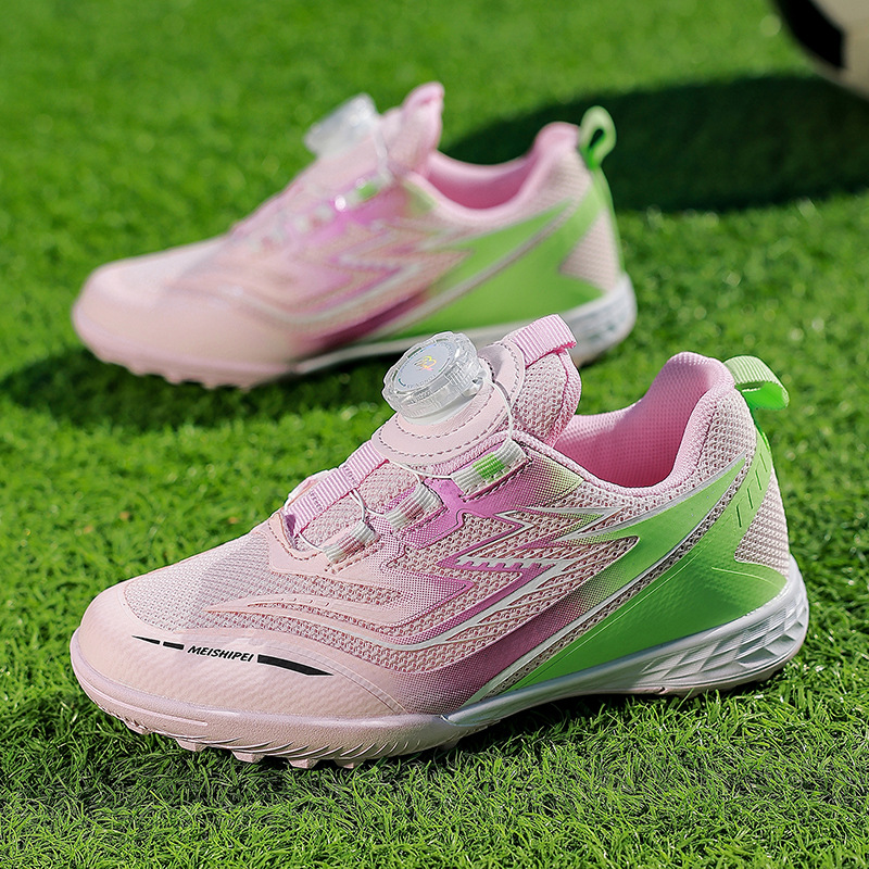 Zapatos de fútbol infantiles transfronterizos estudiantes niños mayores zapatos deportivos ligeros transpirables niñas zapatos de entrenamiento de hierba al aire libre clavos rotos