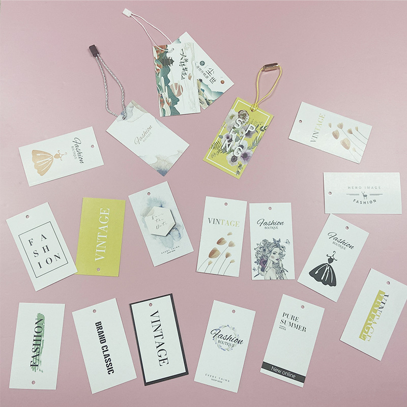 创意时尚衣服鞋子吊牌加logo胶印女装内衣标签服装店吊牌