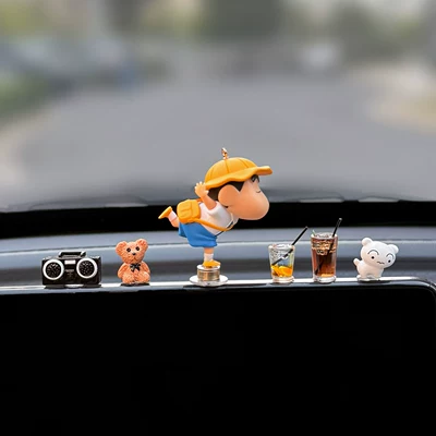 2026 New Cute Shin-chan Car Car ornaments - high-speed-bearing-modelflying-shin-chan-little-bear-drink-model-radio-little-white