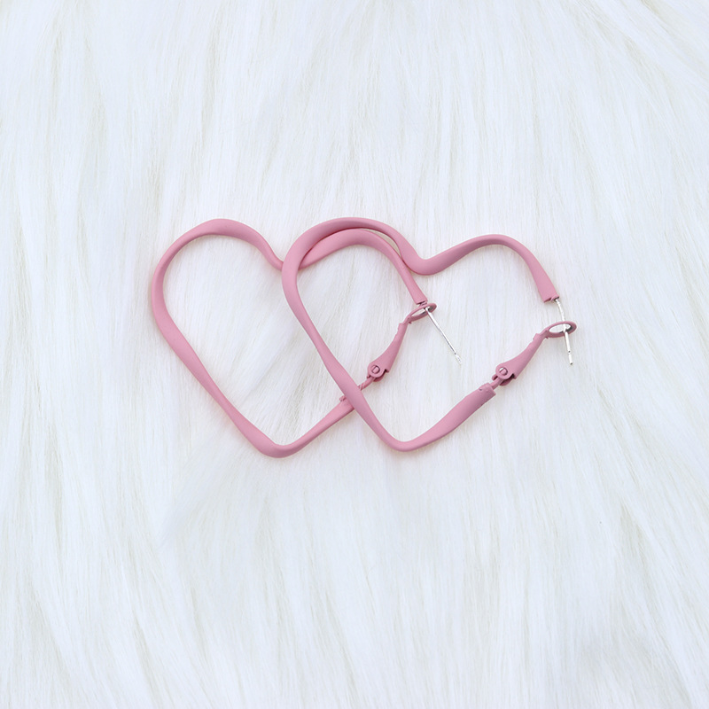 Simple Style Heart Shape Arylic Spray Paint Womenu0027S Ear Studs 1 Pair