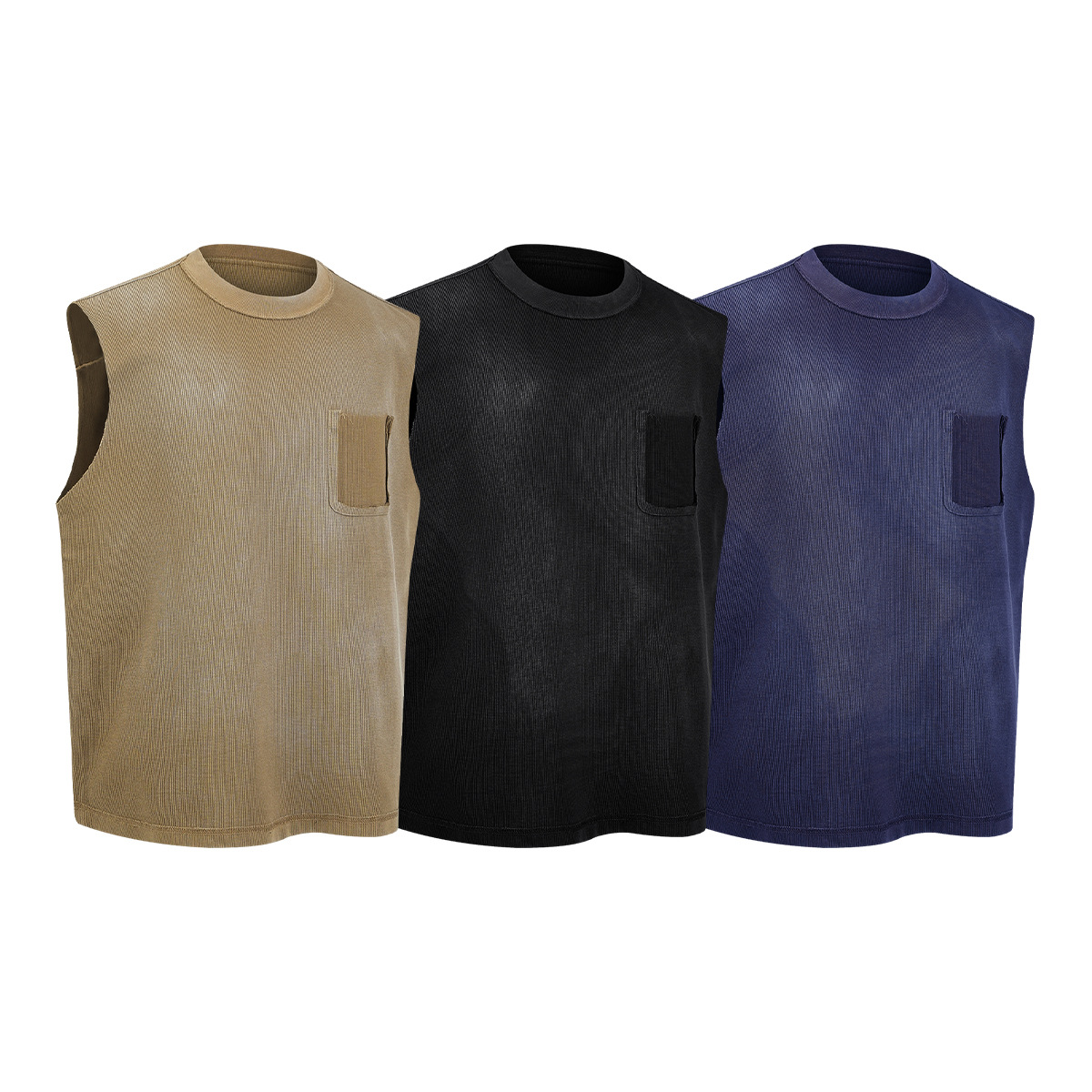 Chaleco Ajustado Lavado para Hombre de Mezcla de Algodón, Transpirable y Suave, para Uso Casual