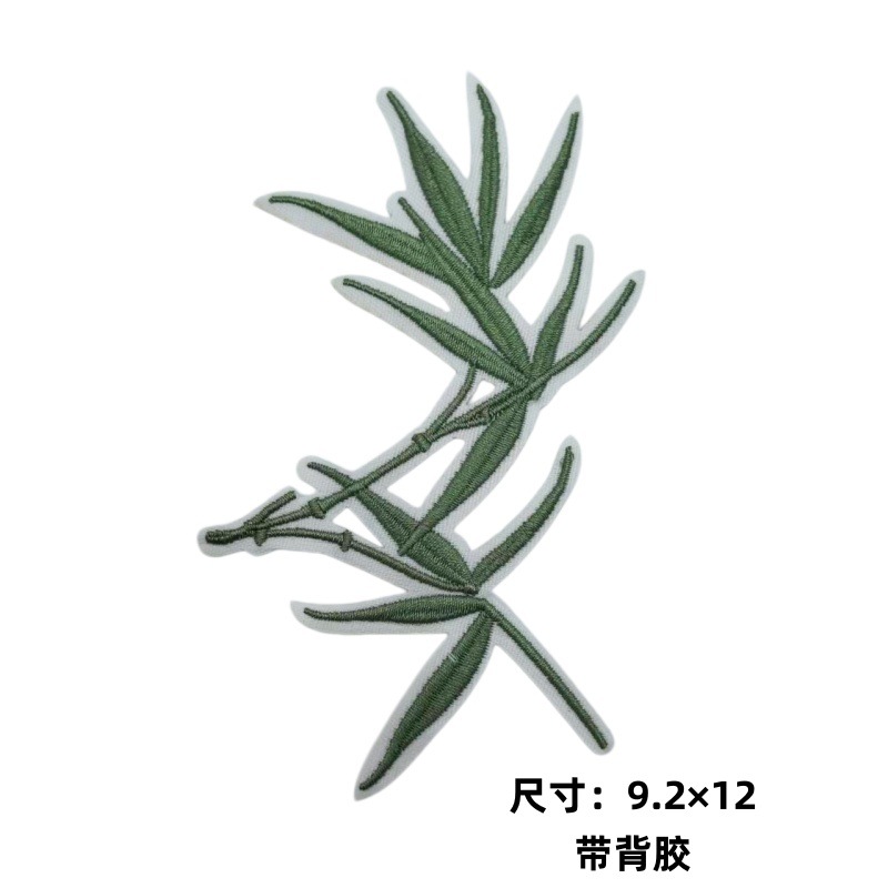 2026 ventas calientes de nuevo estilo nacional DIY grupo de ropa de ventilador bordado pegatinas de flores de bambú hoja de phoenix pegatinas de flores de melocotón