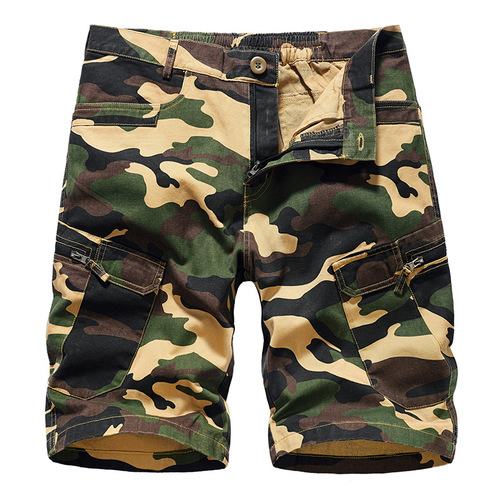 Amazon Summer Men's Work Shorts EU Size Camouflage Loose Plus Size Casual Men's Five-Pocket Pants