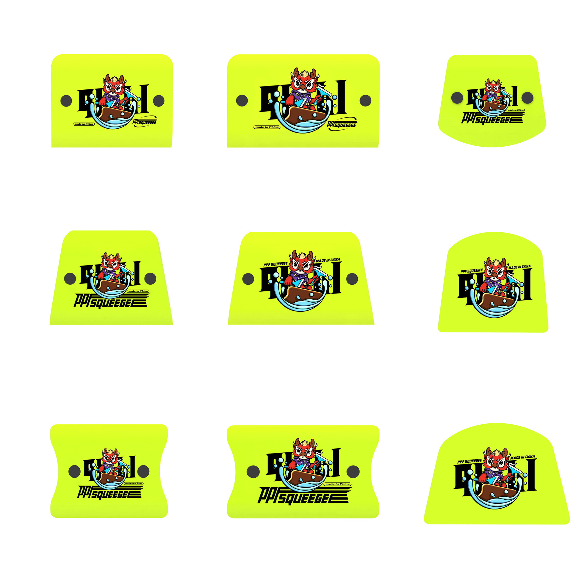 Herramientas de película automotriz OEM personalizadas raspador de ropa de automóvil amarillo fluorescente de doble borde película transparente transfronteriza image 6