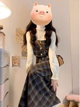 连衣裙子女秋冬新款小香学院风早秋季三件套韩剧穿搭套装长裙