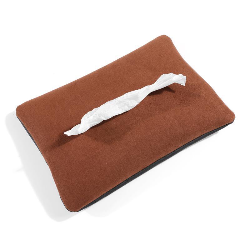 Caja de pañuelos coche visera silla trasera bolsa de papel colgante creativo Suede interior del coche suministros