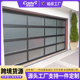 铝合金翻板车库门4S店钢化玻璃提升门别墅车库电动滑升门卷帘门