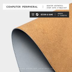 Wholesale leather mouse pad oversized overlock double-sided office computer notebook cork desk pad waterproof logo pattern