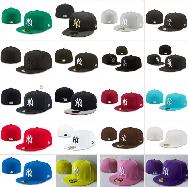 La Los Angeles Ny Dodgers Yankees Closed-Back Sun Protection Embroidered Cap Full Letter Embroidery Baseball Cap
