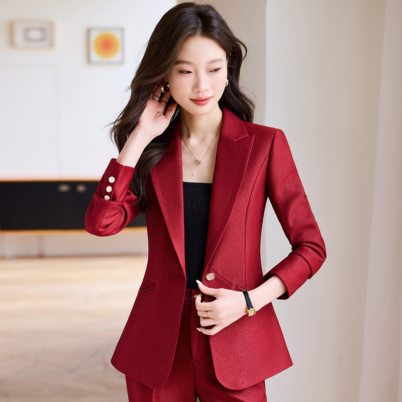Women's professional suit set 2025 new spring and autumn goddess style commuting elegant workwear formal blazer