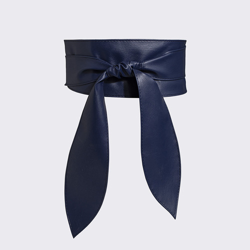 Women's Versatile Decorative Belt Women's Wide Waistband Soft Leather Ribbon Waistband Knotting Belt