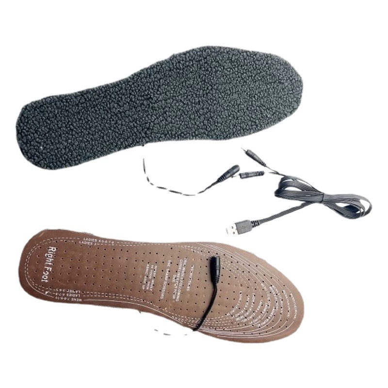 Стелька с электрическим подогревом 5 В может быть разрезана бархатная мягкая резиновая подошва из ягненка, зимняя мужская и женская обувь с электрическим подогревом, теплая подушка, трансграничная