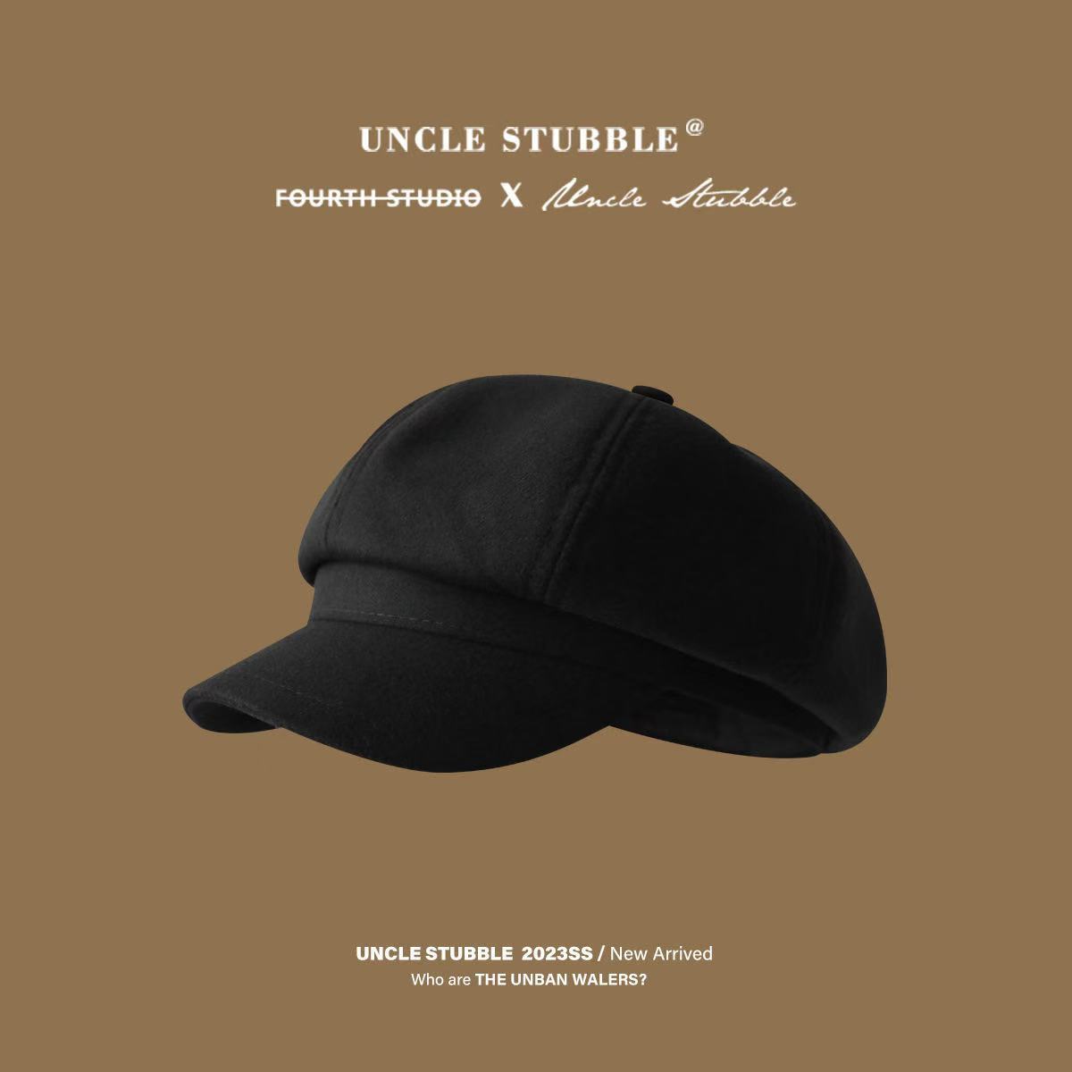 Smooth woolen octagonal [black]