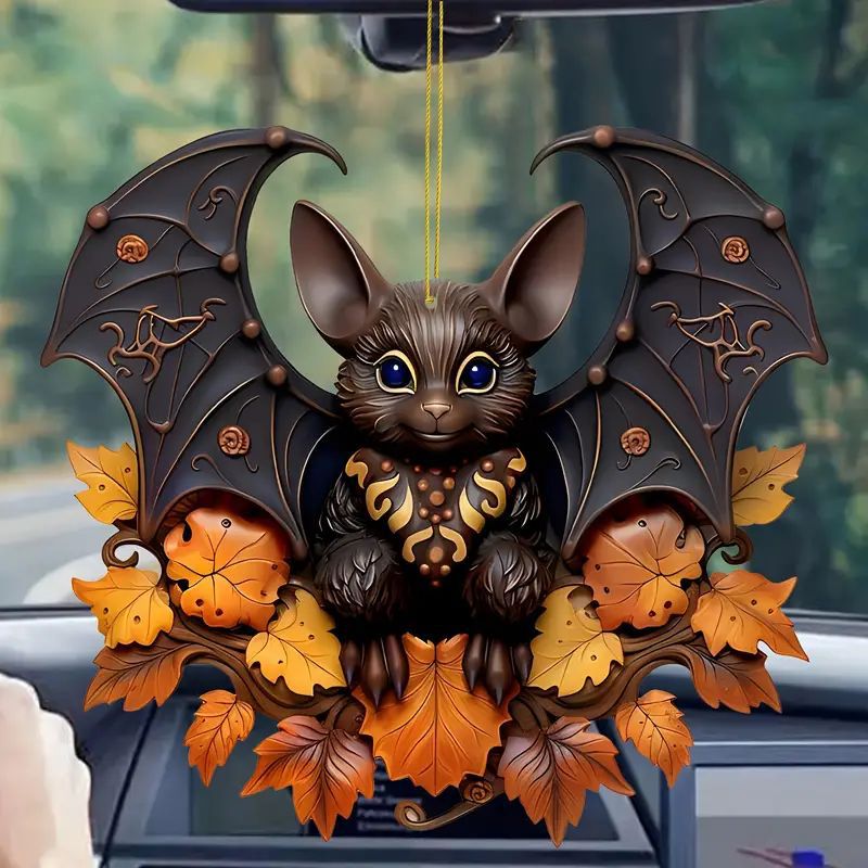 Amazon Halloween decoración de árbol de navidad adorable acrílico gato colgante de decoración de fiestas familiares colgante image 1