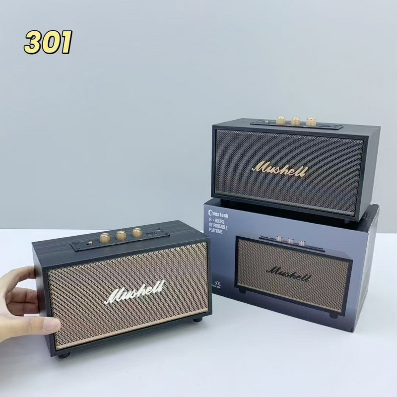 Cross-Border New Xm-301 Retro Wooden Bluetooth Speaker Outdoor Home Subwoofer Desktop Portable Tws Audio