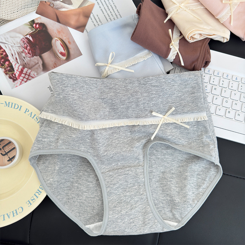 7A Bacteriostatic Baby Cotton Ballet Princess Four Seasons Pure Cotton Women's High Waist Panties Full Pants Bacteria Long Crotch Briefs