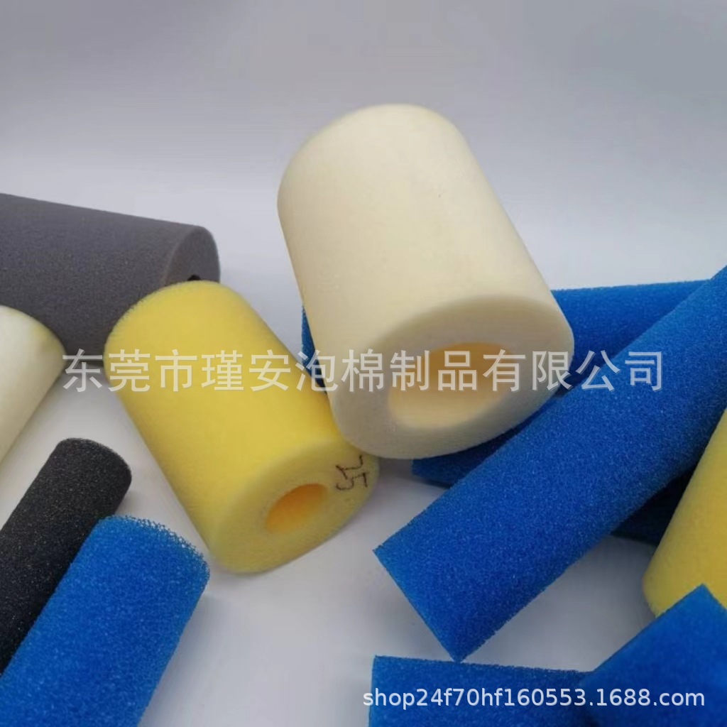 黑白色彩色空心异型过滤海棉管套加工 聚氨酯泡沫海绵圆管 批发