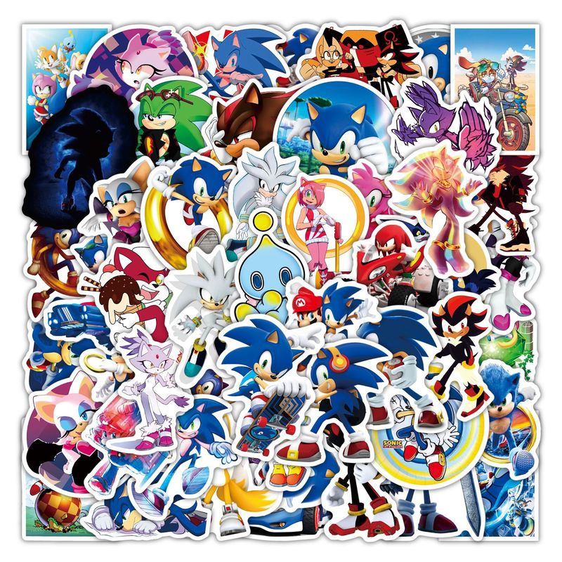 50-100 pieces cross-border hot sale sonic graffiti stickers waterproof luggage notebook scooter water cup stickers