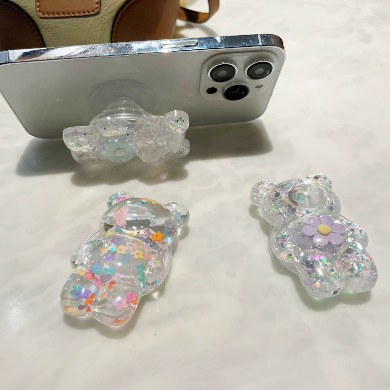 Tubing, mobile phone, table soft heel, nail sequins, with little bears, flowered