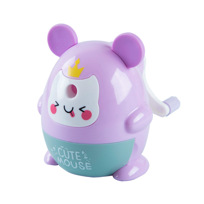 Youxiang YP-5801 dibujos animados lindo sacapuntas en forma de ratón Sacapuntas de lápiz estudiante de manivela sacapuntas útiles escolares sacapuntas