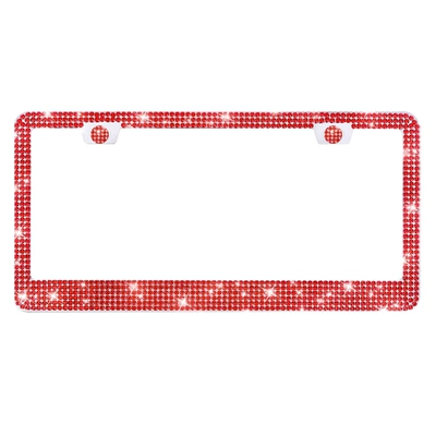 Rhinestone Decorative License Plate Frame Multi-National – License plate holder/license plate holder - red