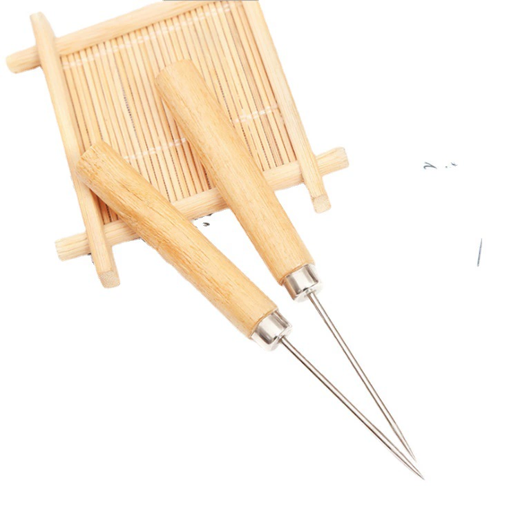 № 1 шило DIY подошва для сверления кожи игла ручной работы прямая Маленькая деревянная ручка