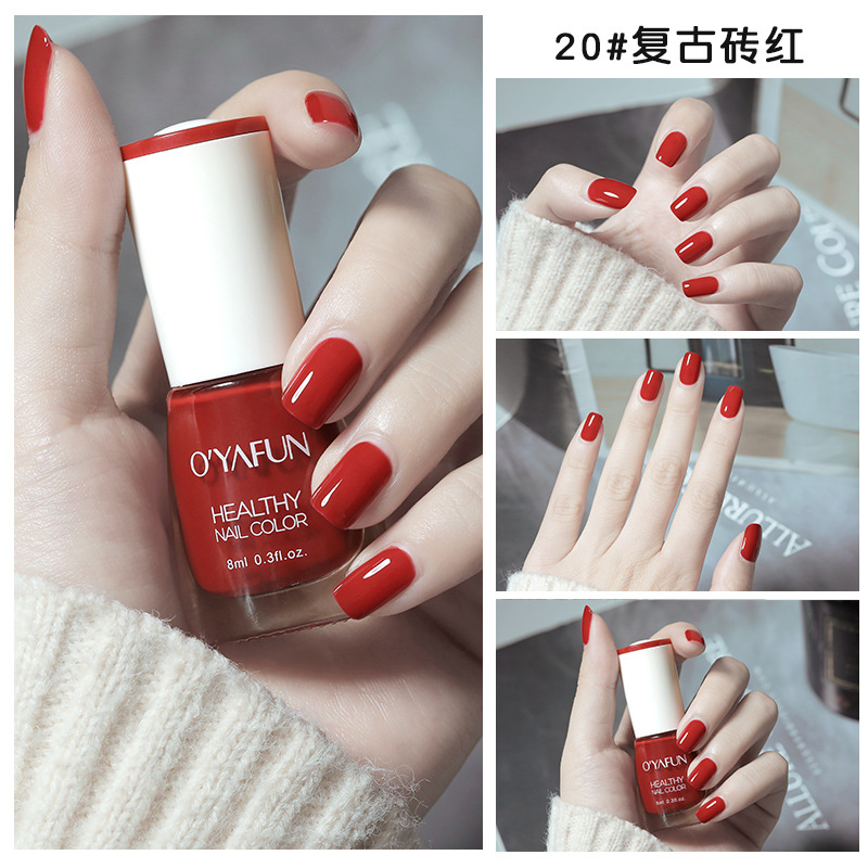 Esmalte de uñas nuevo esmalte de uñas desgarrable a base de agua de secado rápido sin hornear de secado rápido esmalte de uñas no picante primavera y otoño