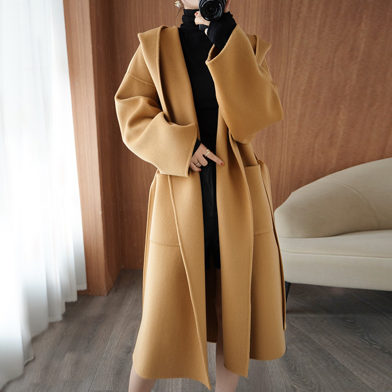 Abrigo de Lana con Capucha para Mujer, Lana, Suelto image 11