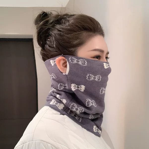 Autumn and Winter Cold-Proof and Warm Neck Scarf, Ear-Hanging Versatile Windproof Mask, Men's Hat, Autumn and Winter Woolen Neck Scarf, Trendy
