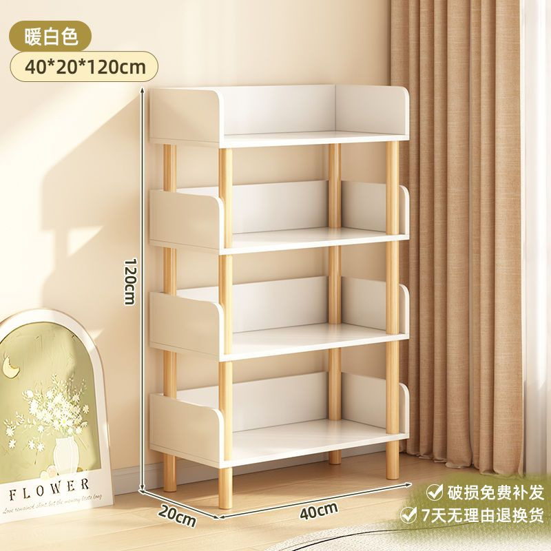 Estante de libros simple integrado contra la pared estante de almacenamiento móvil estante de almacenamiento de libros estante de almacenamiento de juguetes vertical multicapa para estudiantes