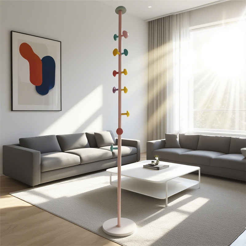 Colorful Dopamine Floor-Standing Clothes Hanger for Home Use, Children's Clothes Hanger, Colorful Simple Bag Rack, Trendy Mushroom Clothes Hanger