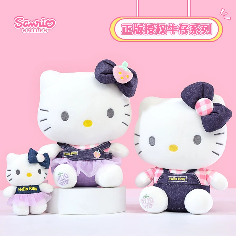 Hello Kitty, Hello Kitty, джинсовая юбка, плюшевая кукла, бархатная игрушка