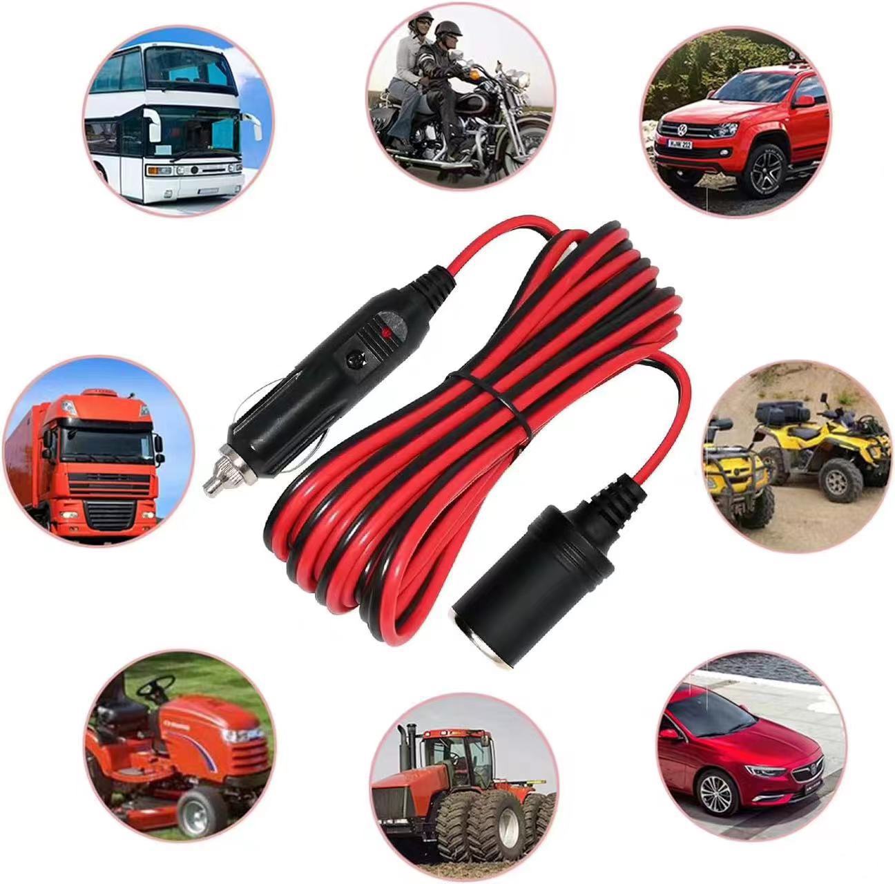 4m Car Cigarette Lighter 16Awg/Spt-2 Power Cord with Bullet Connector Female Plug Extension Cable for Vehicle Use