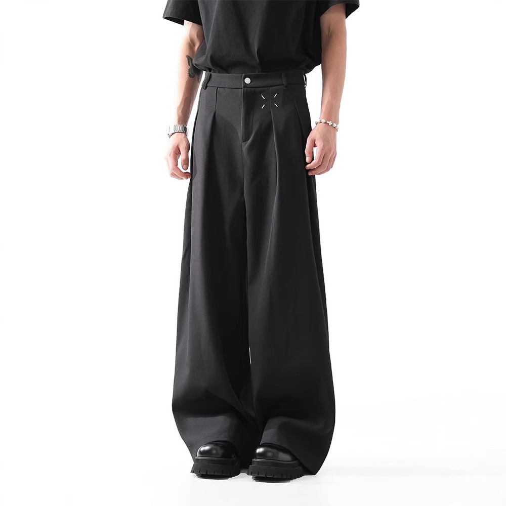 American Trendy cleanfit Black Pants Men's Spring and Autumn New Wide Leg Loose Casual Professional Suit Pants