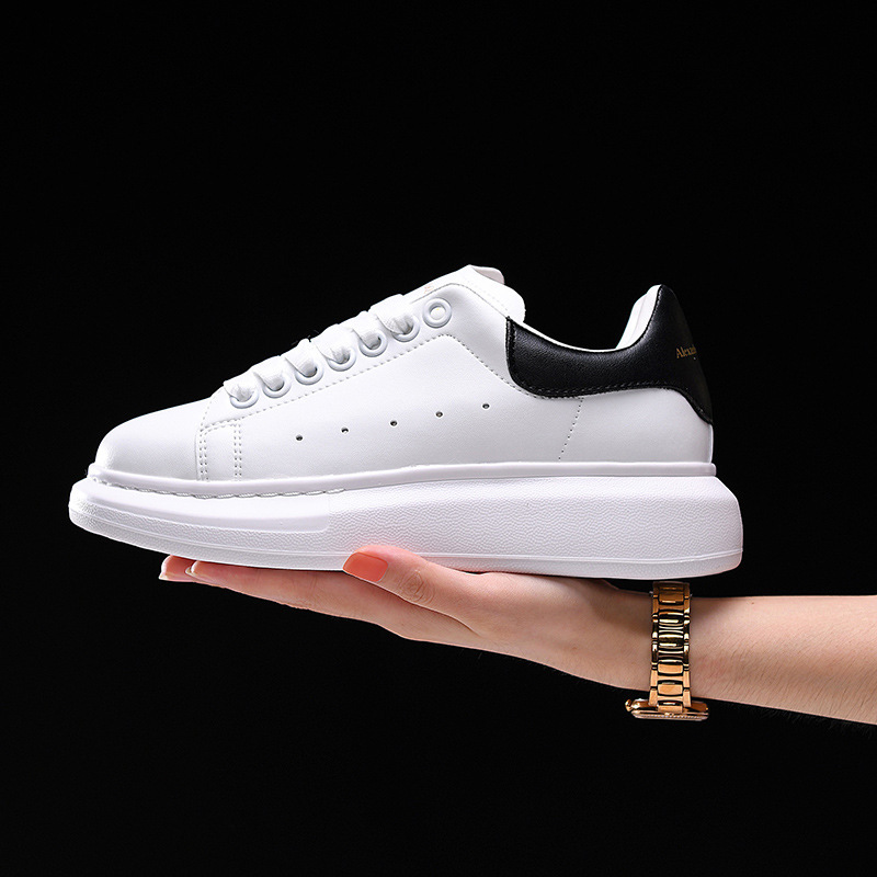 thumbnail for [Putian high-end] Xi McQueen white shoes women&#039;s 2024 New genuine leather high version Inner height increasing board shoes men