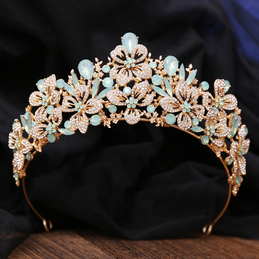 357g Weight Crown Hair Accessories Type 1 Piece Quantity Wedding, Birthday, Festival Occasion Alloy Material Leaves Pattern All Seasons Season Women's Gender Diamond Design Simple Style, Shiny Style Simple Style Shiny Women's Leaves Alloy Diamond Crown 5