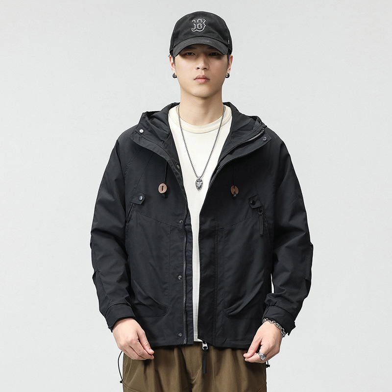 Casual Outdoor Jacket for Men, Spring and Autumn Trendy Brand Men's Workwear Jacket, New Style Top, Windbreaker, Large Size, Multiple Sizes