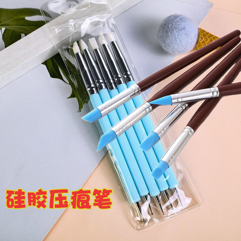 Silicone Indentation Pen, Soft Clay Carving and Decorating Pen, Clay Sculpting Tool, Double-Ended Nail Shaping Tool, Smear Pen Silicone Indentation Pen, Soft Clay Carving and Decorating Pen, Clay Sculpting Tool, Double-Ended Nail Shaping Tool, Smear Pen