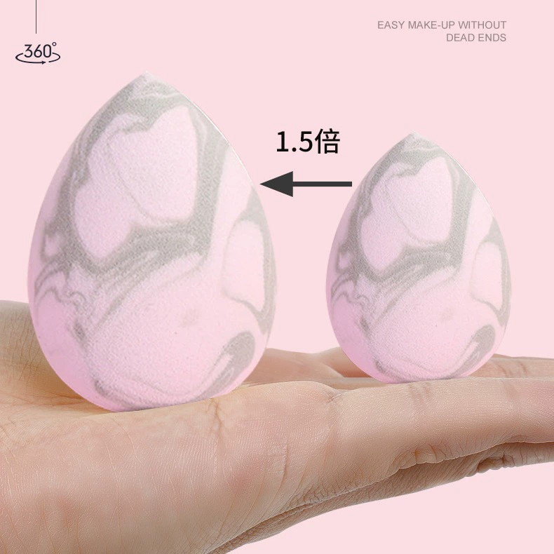 Спонж для макияжа «beauty egg», с лососевым мраморным узором, для влажного и сухого применения — каплевидный/тыквовидный/косой срез